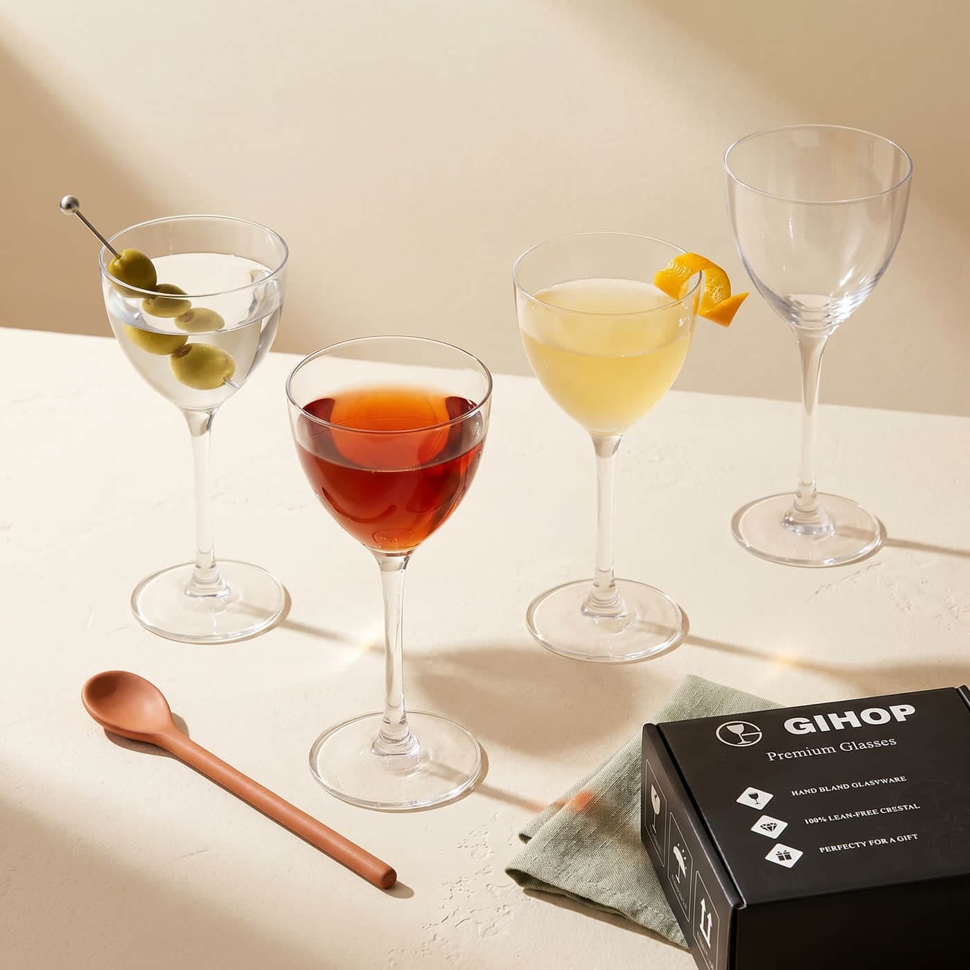 GIHOP Nick and Nora Cocktail Glasses