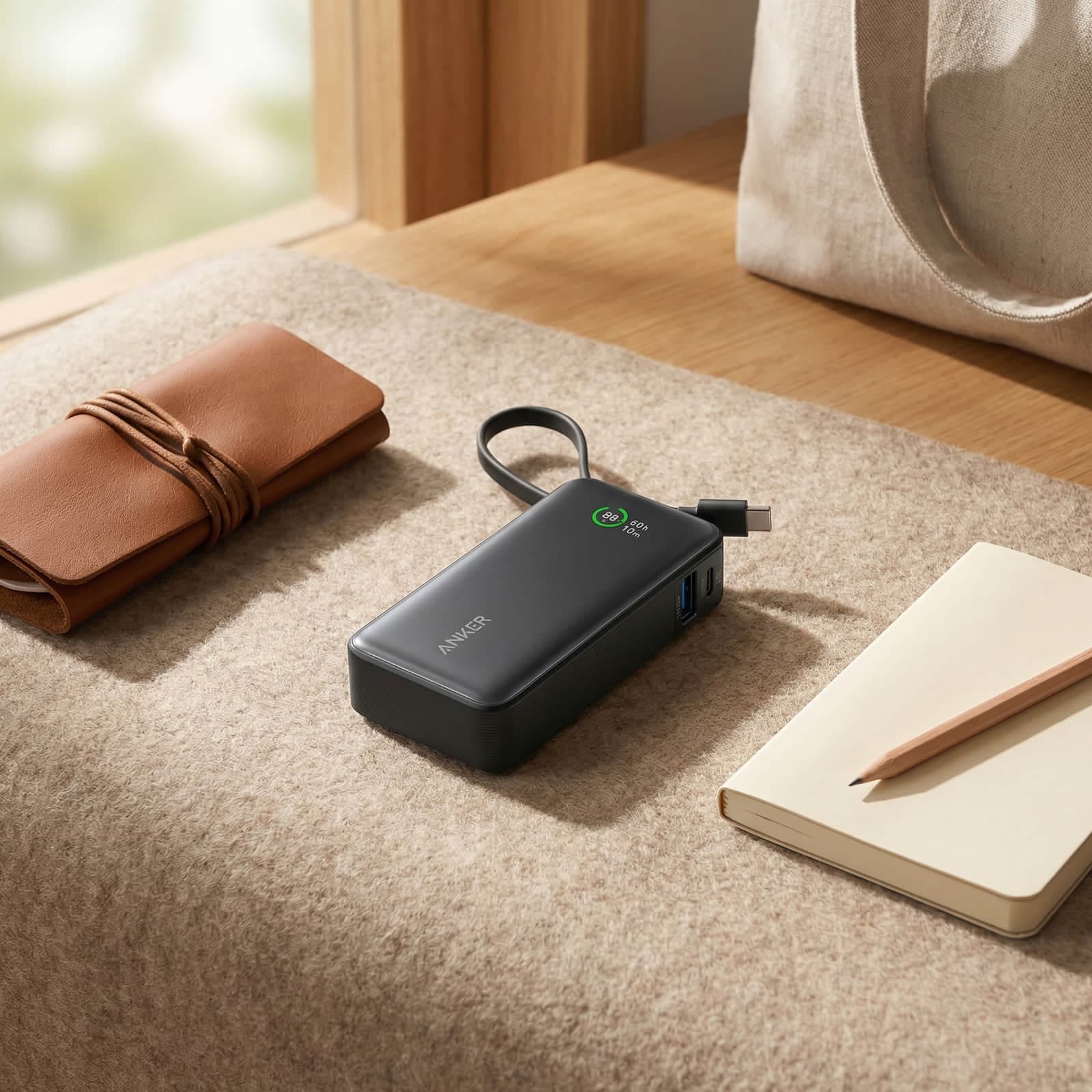 Anker Nano Power Bank (30W, Built-In USB-C Cable)
