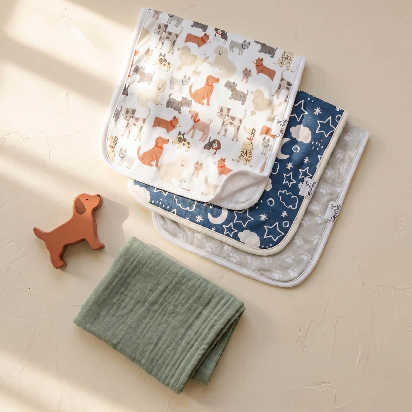 Copper Pearl Burp Cloth Set