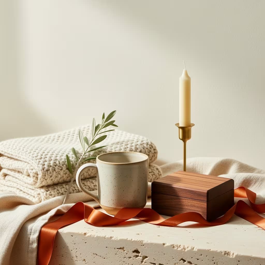 Styled gift flatlay