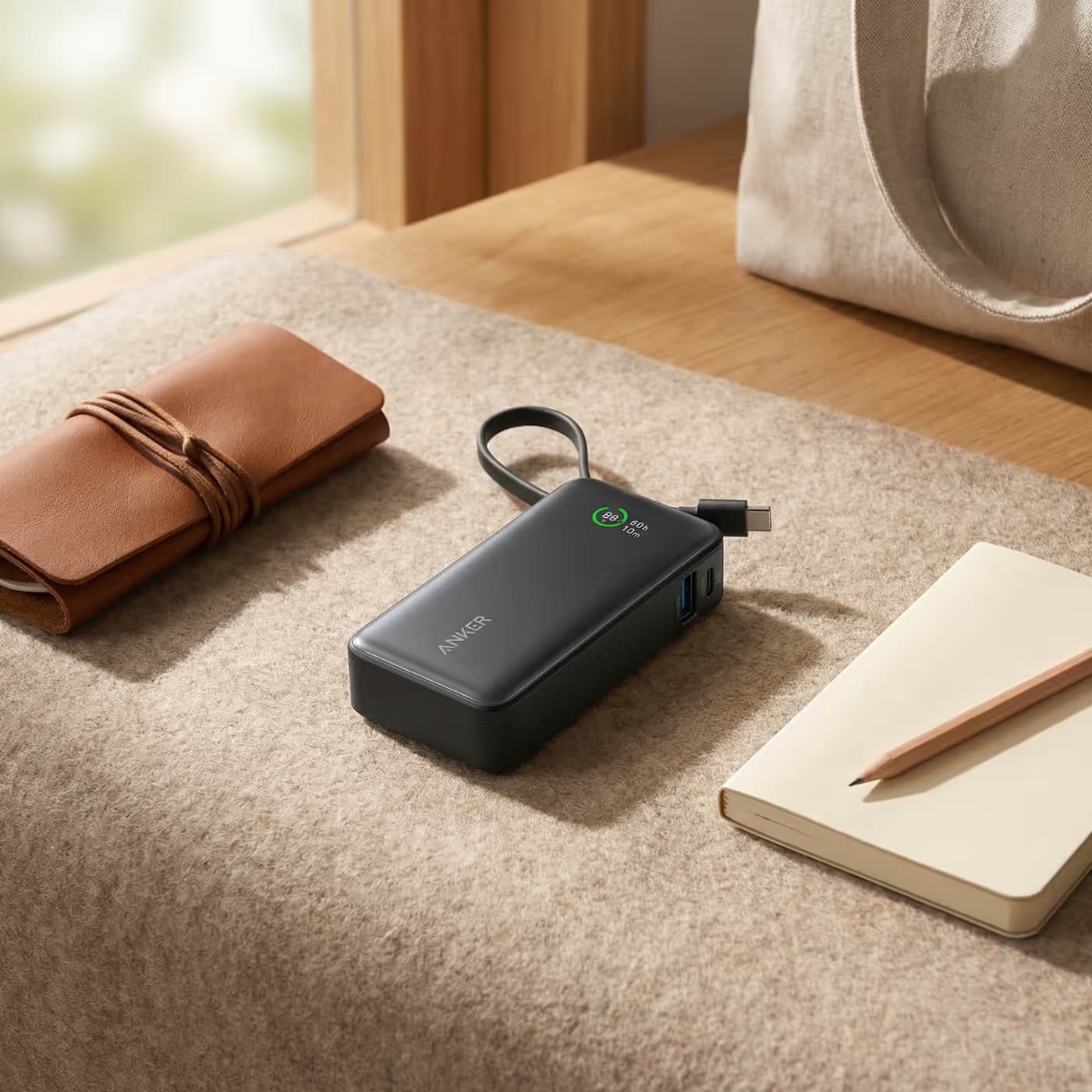 Anker Nano Power Bank (30W, Built-In USB-C Cable)